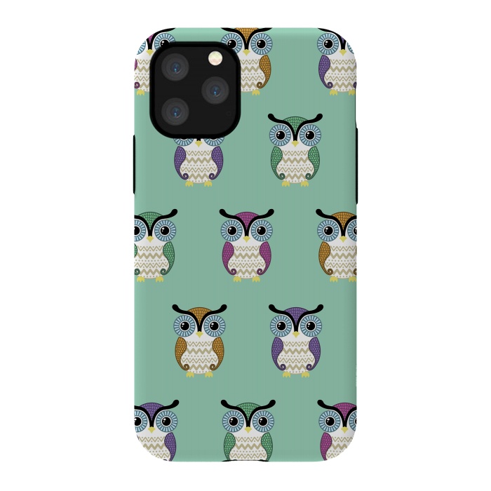 iPhone 11 Pro StrongFit owl pattern by Laura Nagel