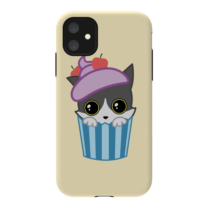 iPhone 11 StrongFit Cupcake kitty by Laura Nagel