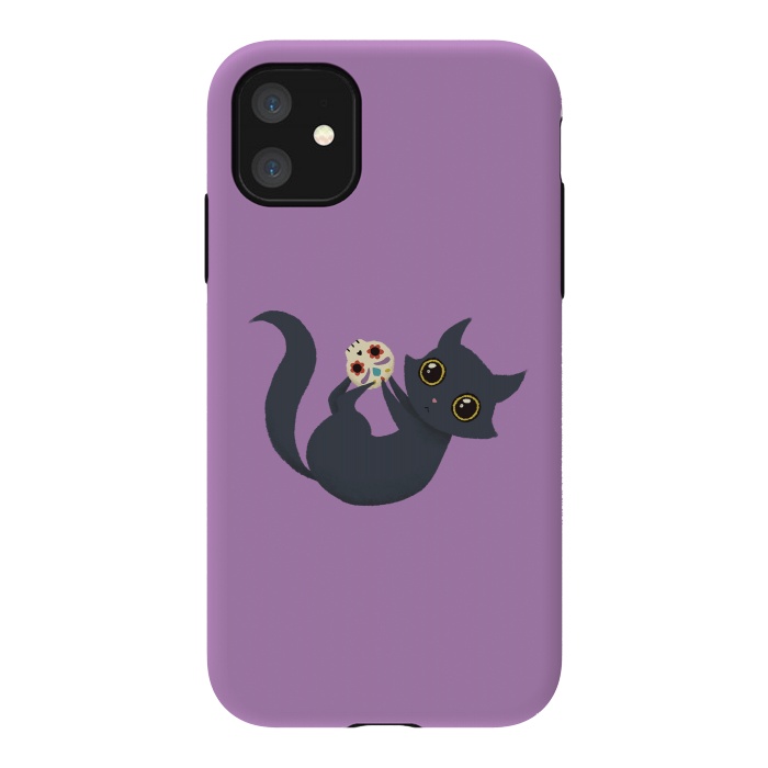 iPhone 11 StrongFit Kitty sugar skull by Laura Nagel