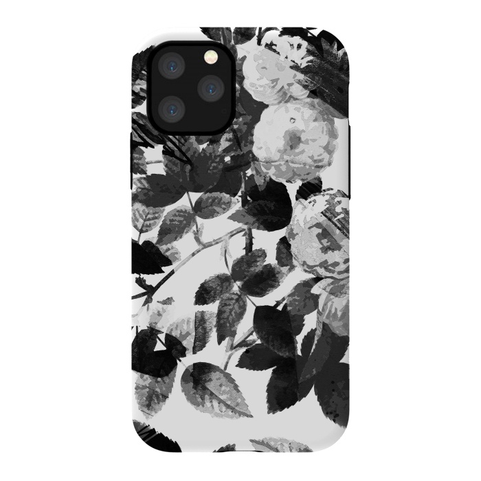 iPhone 11 Pro StrongFit Black and white ink roses by Oana 