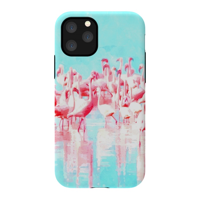 iPhone 11 Pro StrongFit Flamingos Tropical Illustration by Alemi