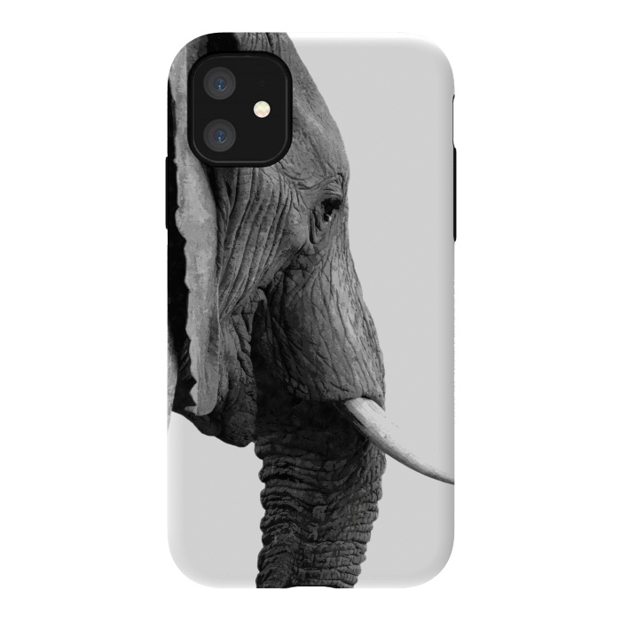 iPhone 11 StrongFit Black and White Elephant Profile by Alemi