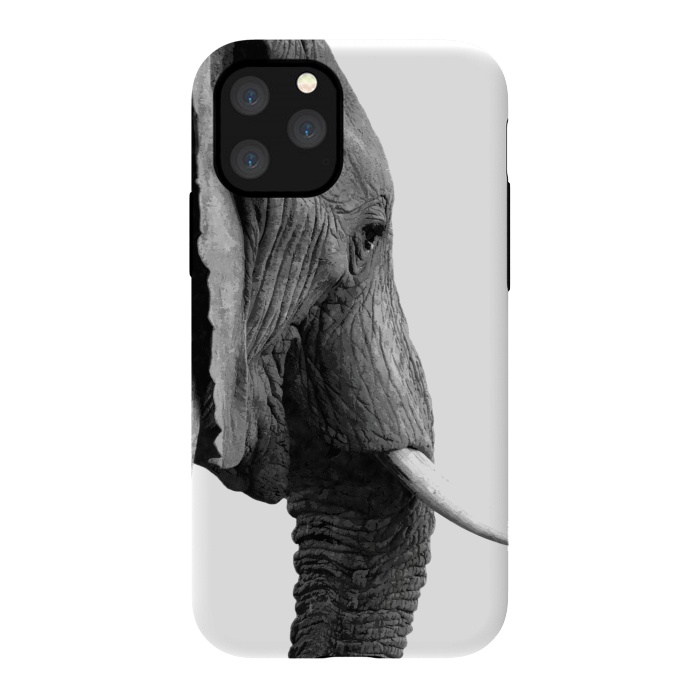 iPhone 11 Pro StrongFit Black and White Elephant Profile by Alemi