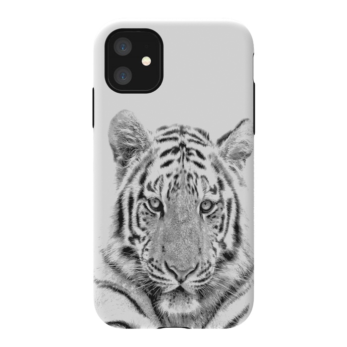 iPhone 11 StrongFit Black and White Tiger by Alemi