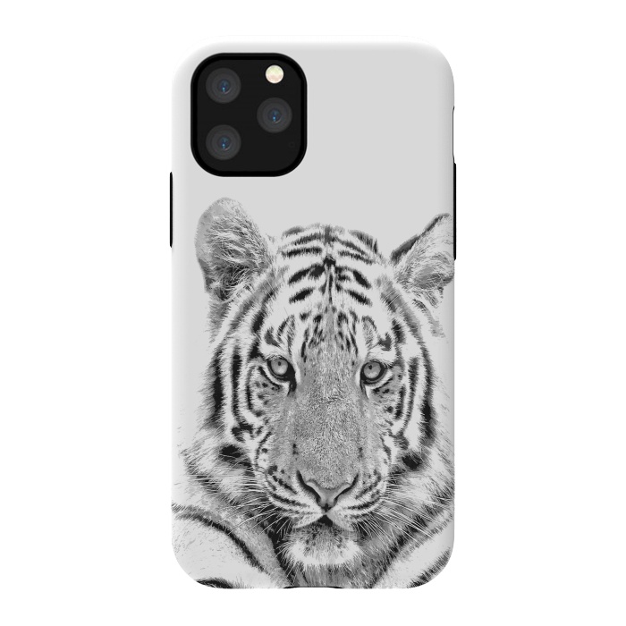 iPhone 11 Pro StrongFit Black and White Tiger by Alemi