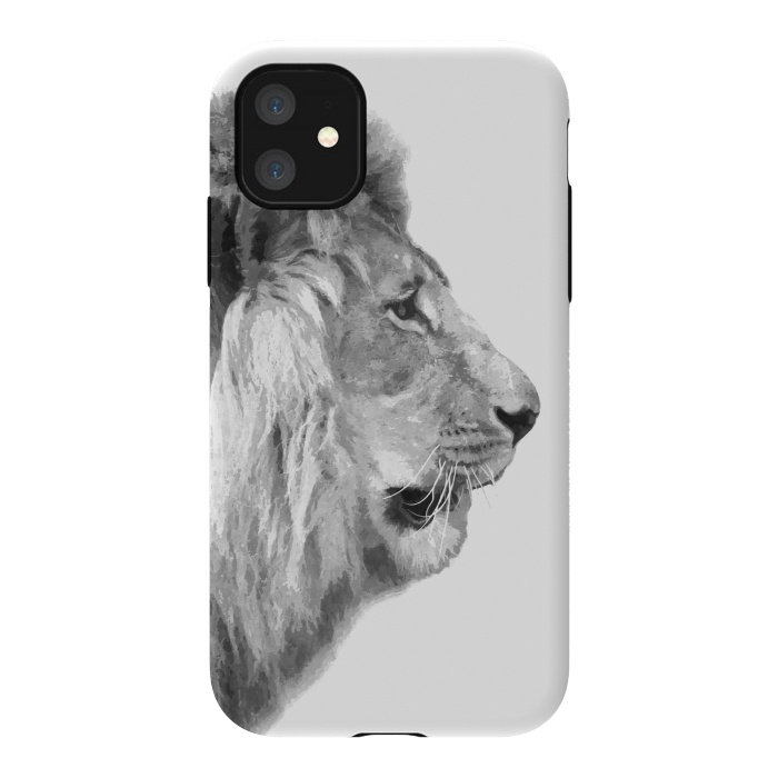 iPhone 11 StrongFit Black and White Lion Profile by Alemi