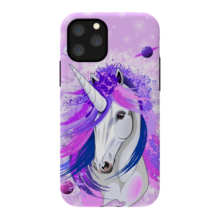 iPhone 11 Pro StrongFit Unicorn Spirit Pink and Purple Mythical Creature by BluedarkArt