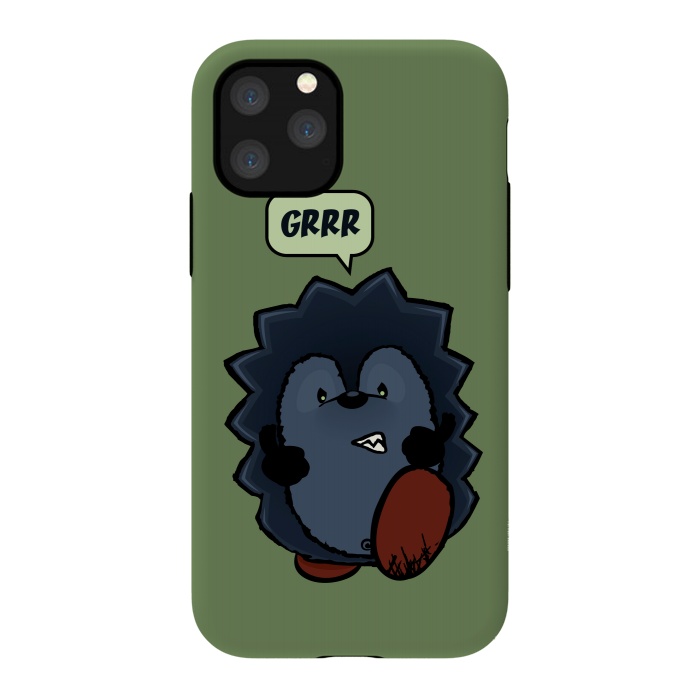 iPhone 11 Pro StrongFit Angry Hedgehog by Mangulica