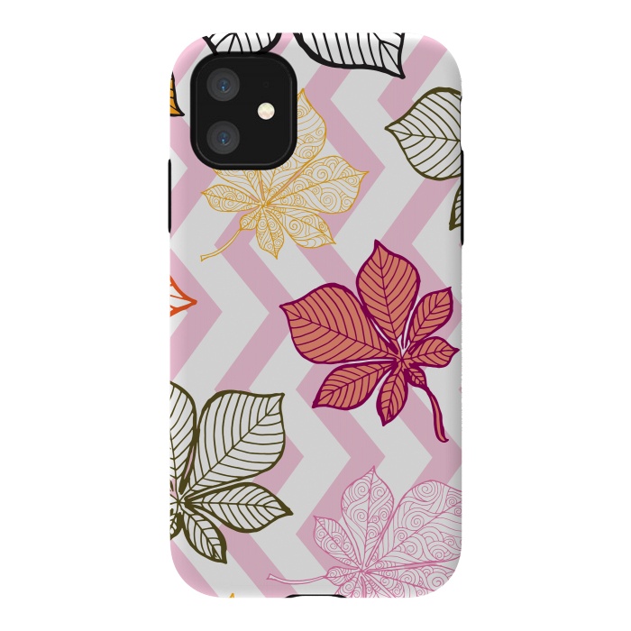 iPhone 11 StrongFit Autumn Leaves Pattern II by Bledi