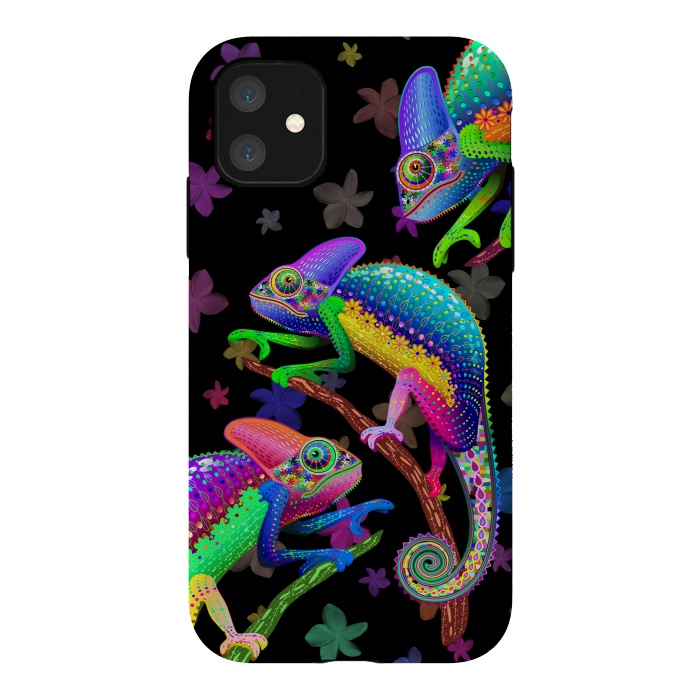 iPhone 11 StrongFit Chameleon Fantasy Rainbow Colors by BluedarkArt