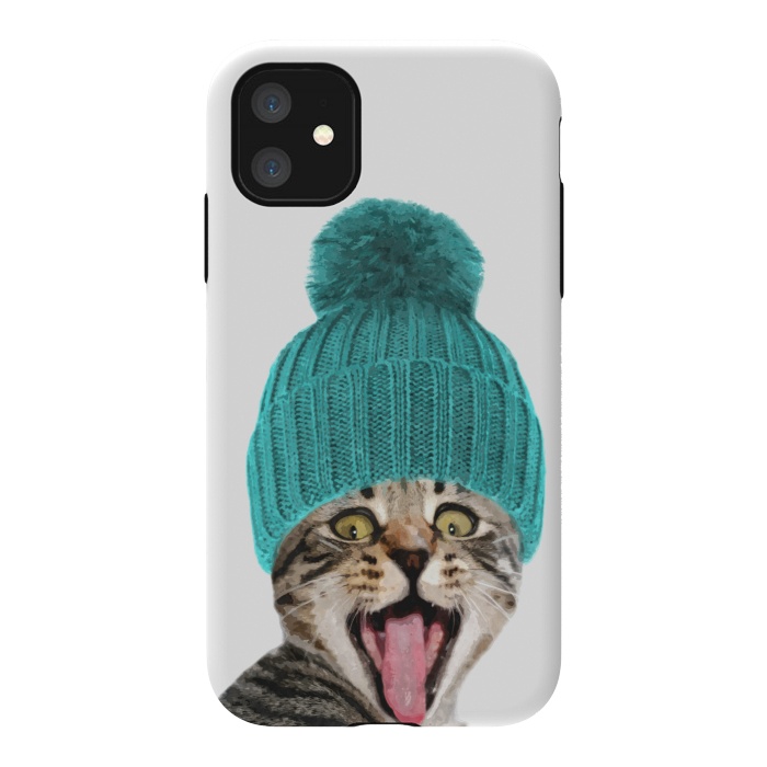iPhone 11 StrongFit Cat with Hat Portrait by Alemi