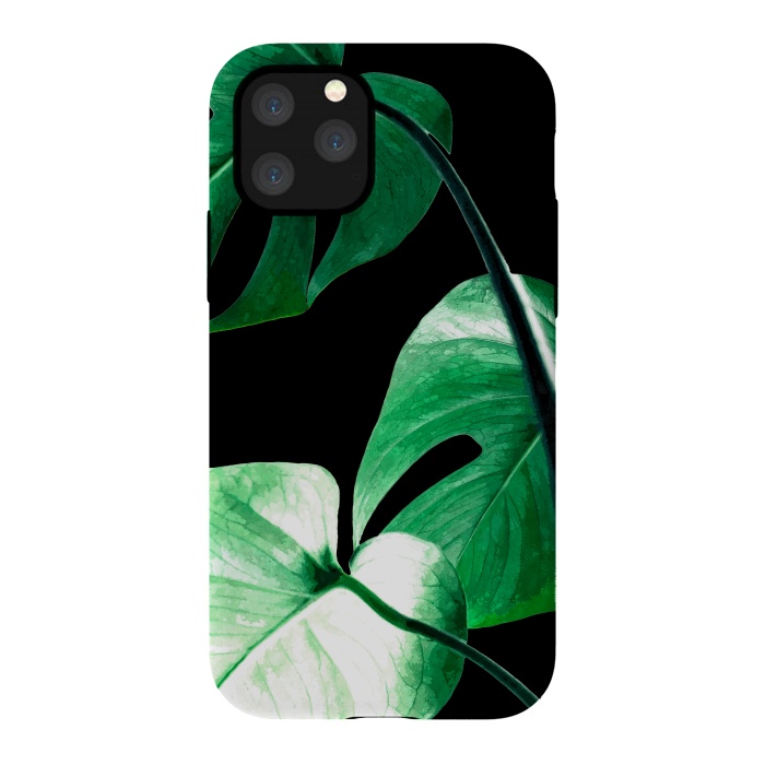 iPhone 11 Pro StrongFit Green Monstera Leaves by Alemi