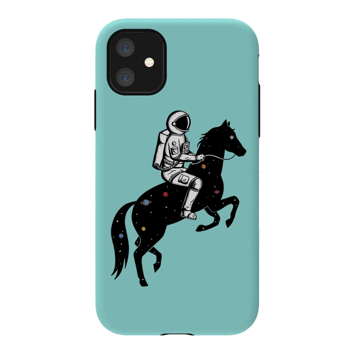 iPhone 11 StrongFit Astronaut and Horse 2 by Coffee Man