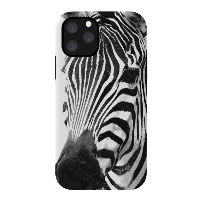 iPhone 11 Pro StrongFit Black and White Zebra by Alemi