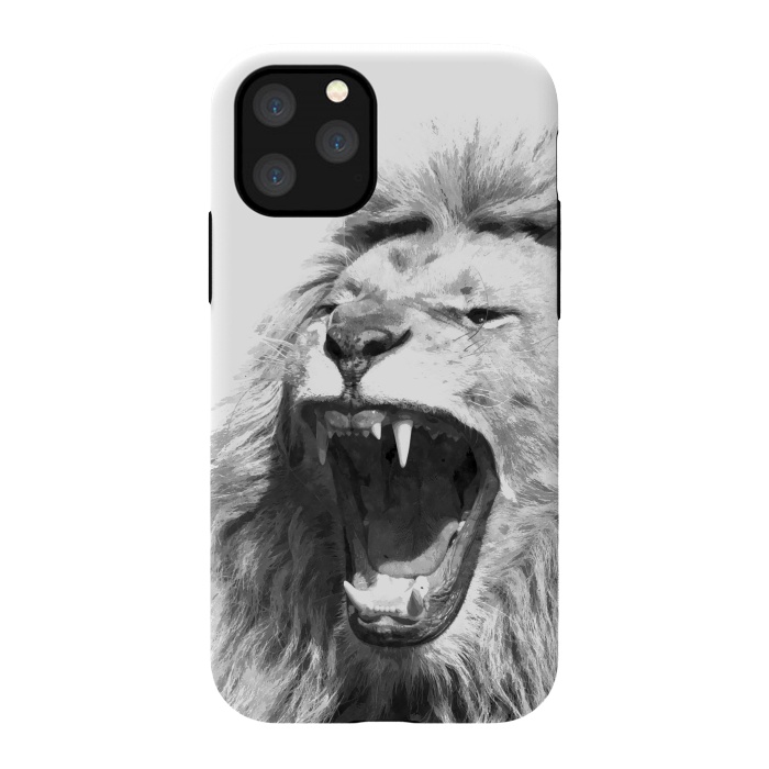 iPhone 11 Pro StrongFit Black and White Fierce Lion by Alemi