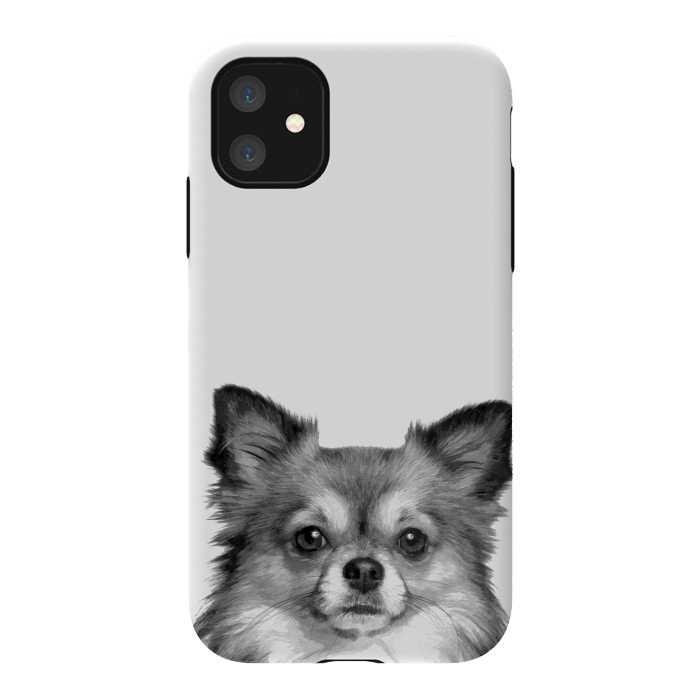 iPhone 11 StrongFit Black and White Chihuahua Portrait by Alemi