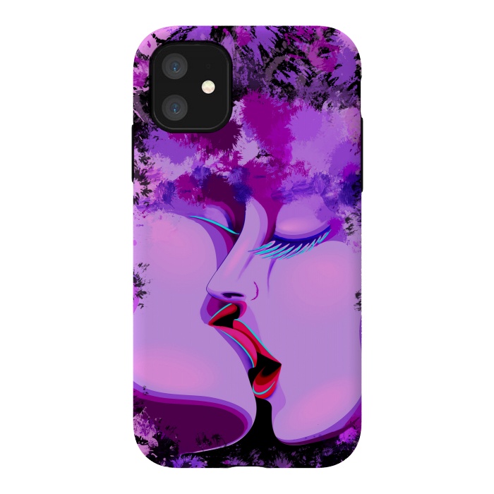 iPhone 11 StrongFit Lovers Kiss Ultraviolet Love Romance   by BluedarkArt
