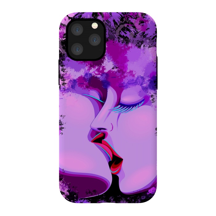 iPhone 11 Pro StrongFit Lovers Kiss Ultraviolet Love Romance   by BluedarkArt