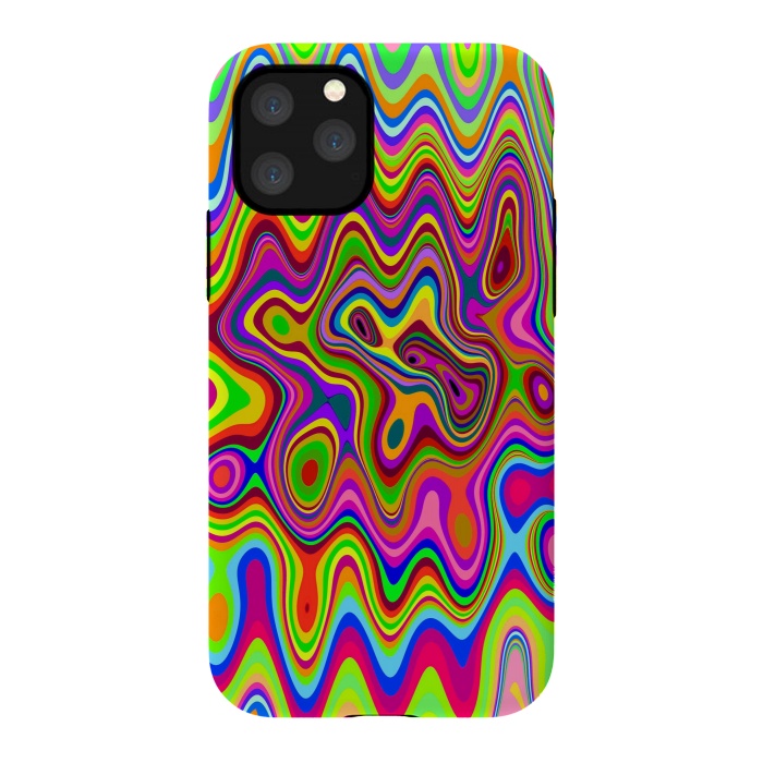 iPhone 11 Pro StrongFit Psychedelic Glowing Colors Pattern by BluedarkArt
