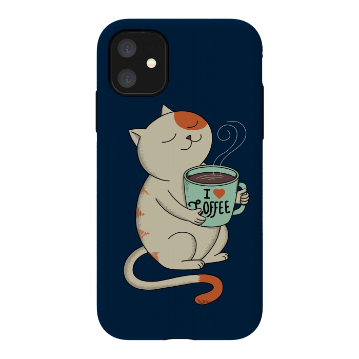 iPhone 11 StrongFit Cat and Coffee 2 by Coffee Man