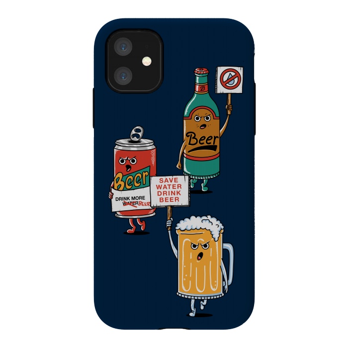 iPhone 11 StrongFit Save Water Drink Beer by Coffee Man