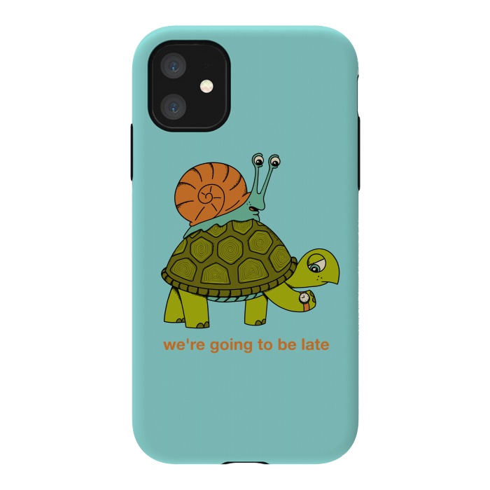 iPhone 11 StrongFit Turtle and Snail-2 by Coffee Man