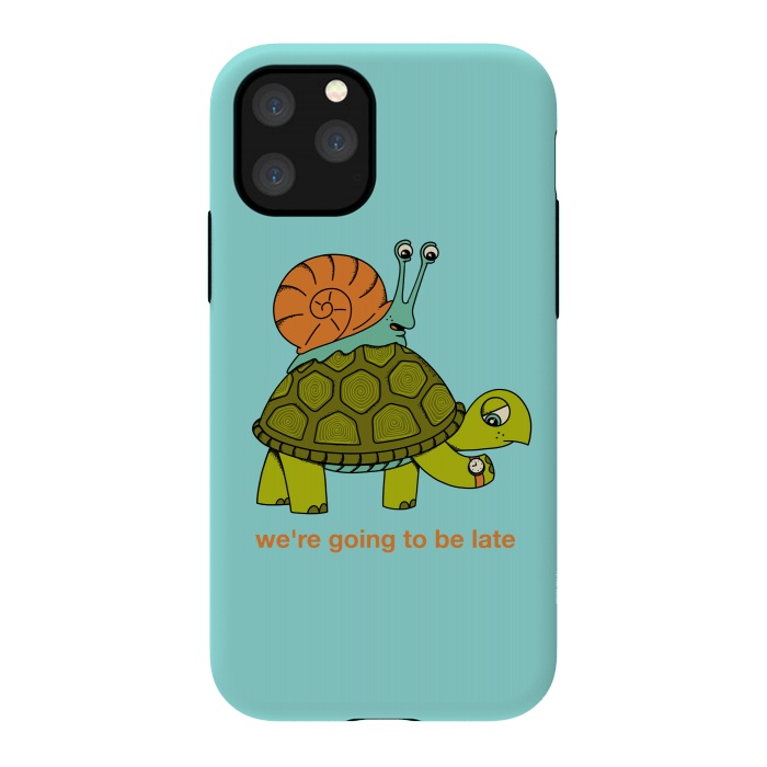 iPhone 11 Pro StrongFit Turtle and Snail-2 by Coffee Man