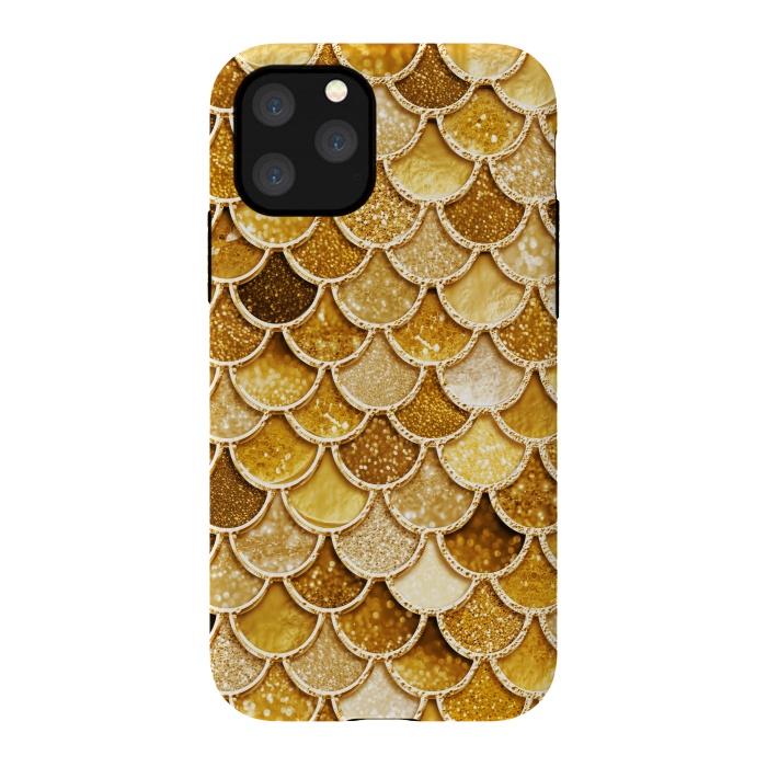 iPhone 11 Pro StrongFit Faux Gold Glitter Mermaid Scales by  Utart