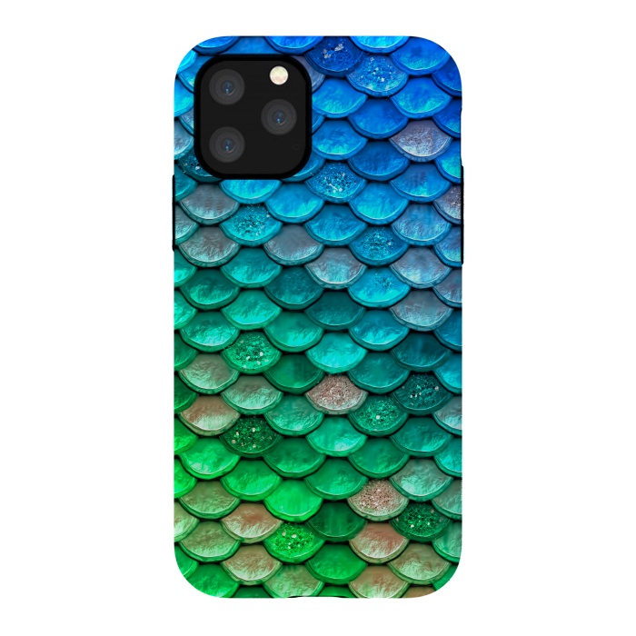 iPhone 11 Pro StrongFit Green & Blue Glitter Mermaid Scales by  Utart