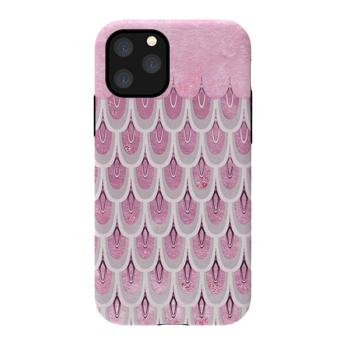 iPhone 11 Pro StrongFit Multicolor Pink & Silver Gray Mermaid Scales by  Utart