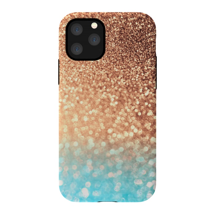 iPhone 11 Pro StrongFit Mermaid Blue and Rose Gold Blush Glitter by  Utart