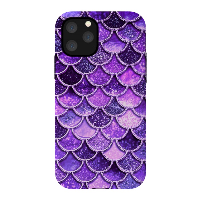 iPhone 11 Pro StrongFit Ultra Violet Glitter Mermaid Scales by  Utart