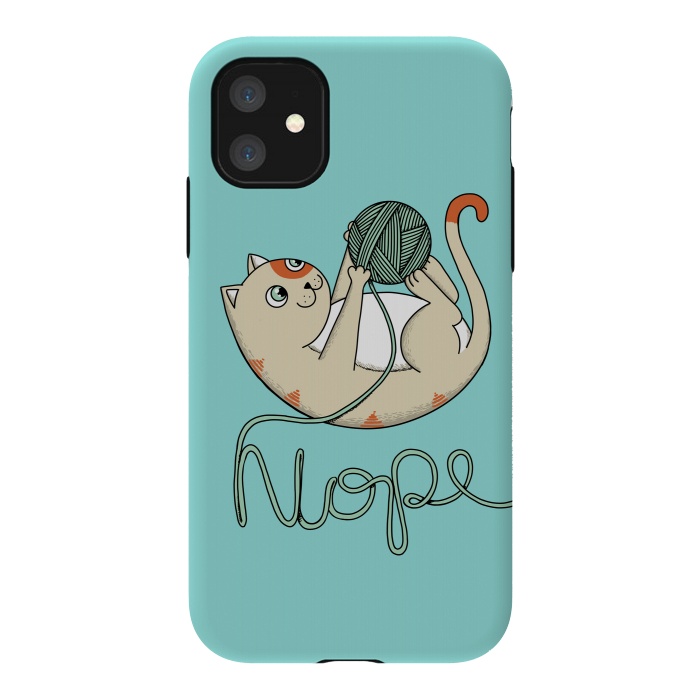 iPhone 11 StrongFit Cat nope 2 by Coffee Man
