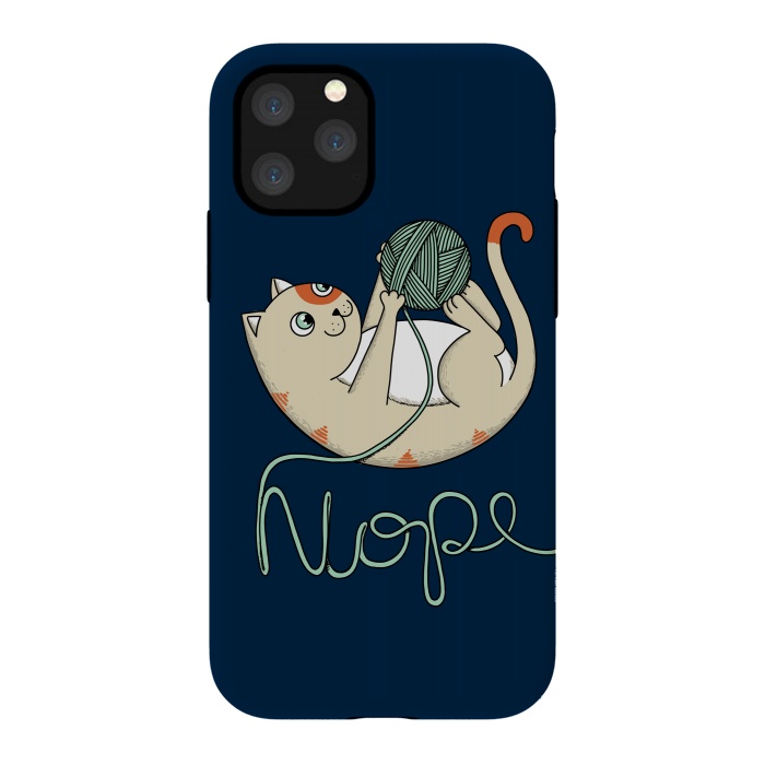 iPhone 11 Pro StrongFit Cat Nope Blue by Coffee Man