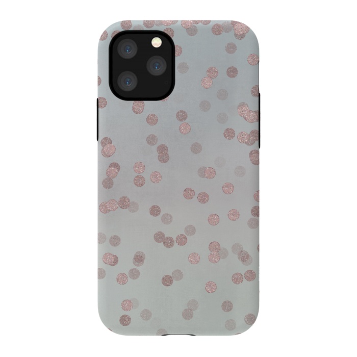 iPhone 11 Pro StrongFit Rose Gold Glitter Dots by Andrea Haase