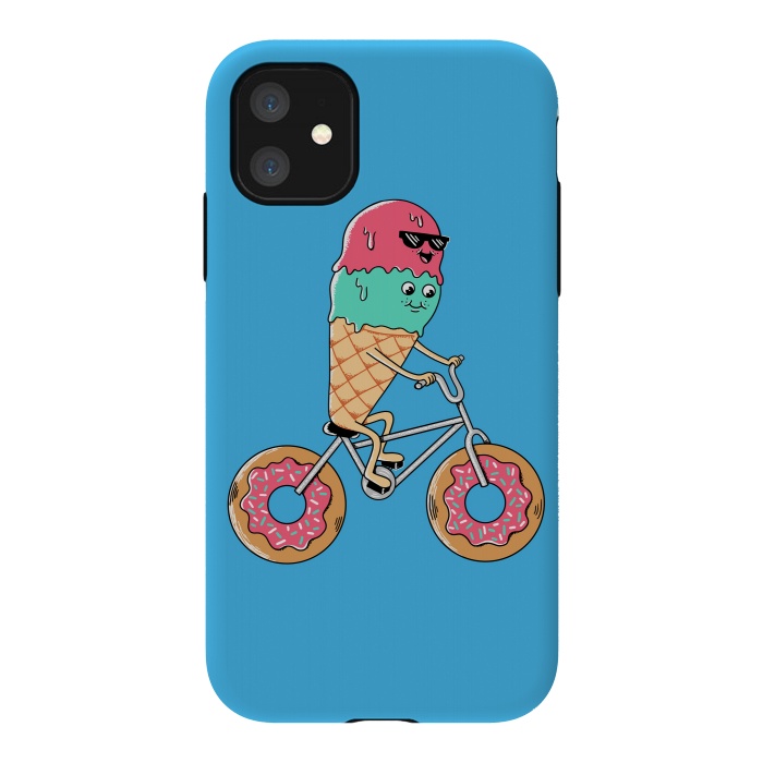 iPhone 11 StrongFit Donut Bicycle Blue by Coffee Man