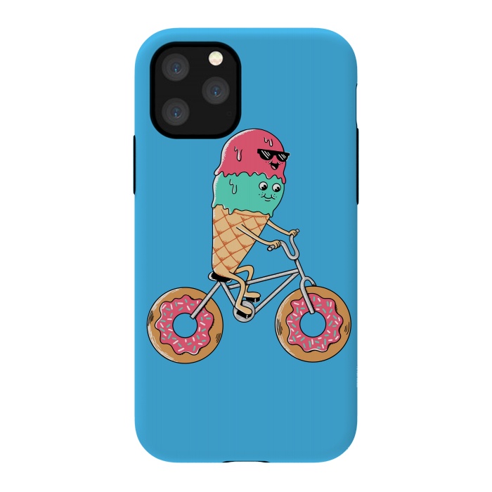 iPhone 11 Pro StrongFit Donut Bicycle Blue by Coffee Man