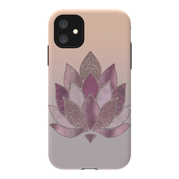 iPhone 11 StrongFit Shimmering Lotus Flower Symbol 2 by Andrea Haase