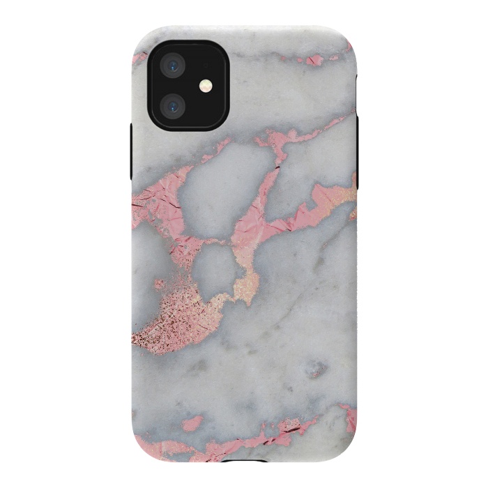 iPhone 11 StrongFit Marble with Rose Gold Veins by  Utart