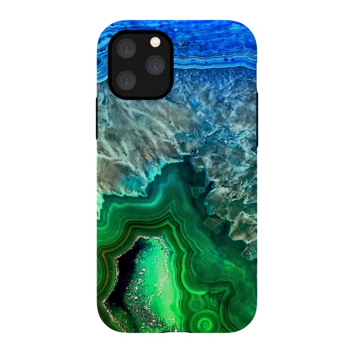 iPhone 11 Pro StrongFit Blue and Green Agate  by  Utart