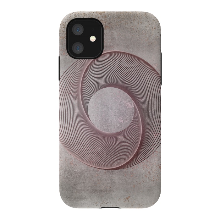 iPhone 11 StrongFit Rose Gold Line Art Circle   by Andrea Haase