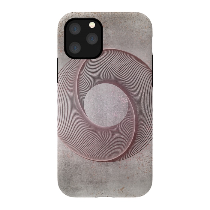 iPhone 11 Pro StrongFit Rose Gold Line Art Circle   by Andrea Haase
