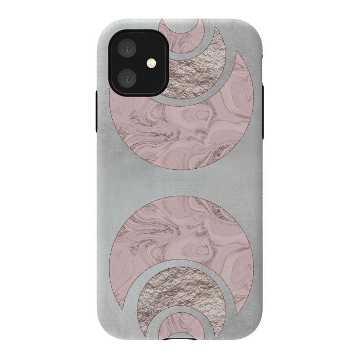 iPhone 11 StrongFit Marble Rose Gold Half Moon by Andrea Haase