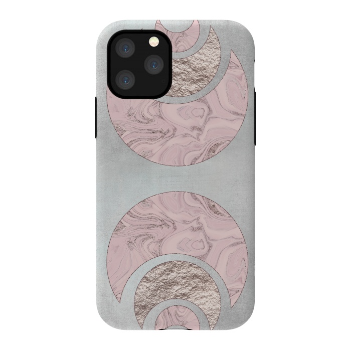 iPhone 11 Pro StrongFit Marble Rose Gold Half Moon by Andrea Haase