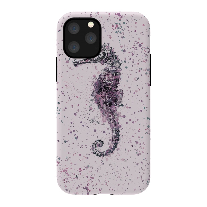 iPhone 11 Pro StrongFit Watercolor Seahorse by Andrea Haase
