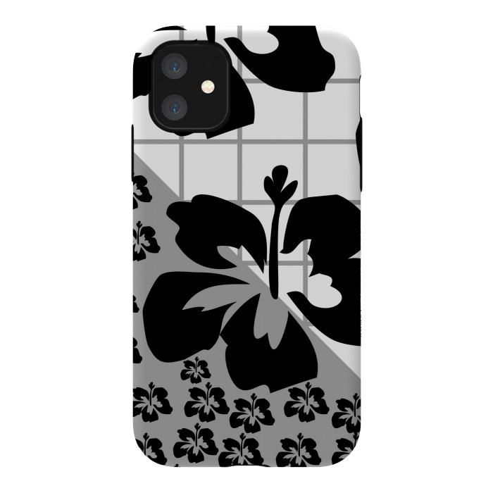 iPhone 11 StrongFit FLORAL PATTERN WITH CHECKS by MALLIKA