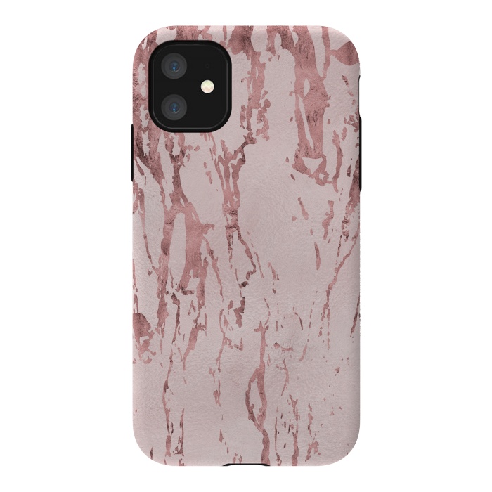 iPhone 11 StrongFit Shiny Rose Gold Marble 2 by Andrea Haase