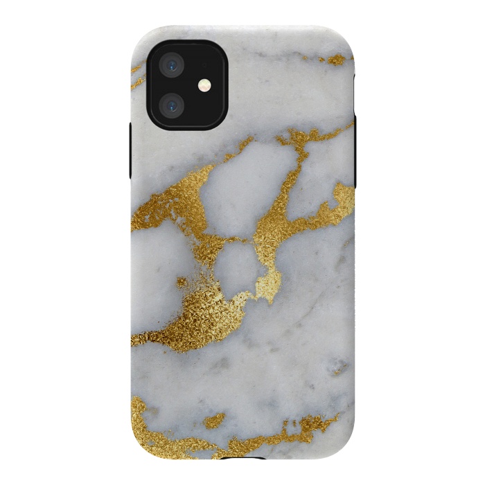 iPhone 11 StrongFit Marble with Gold Metal Foil Veins by  Utart