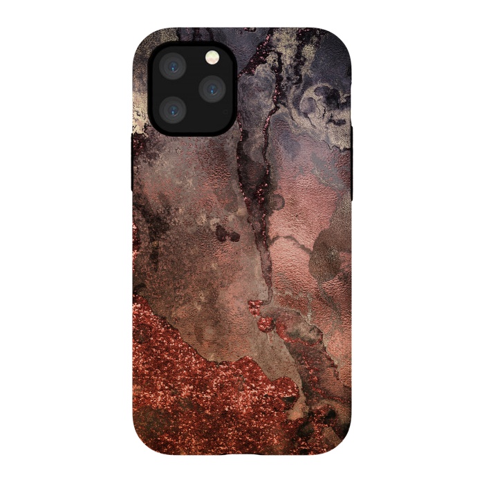 iPhone 11 Pro StrongFit Copper Glitter and Ink Marble by  Utart