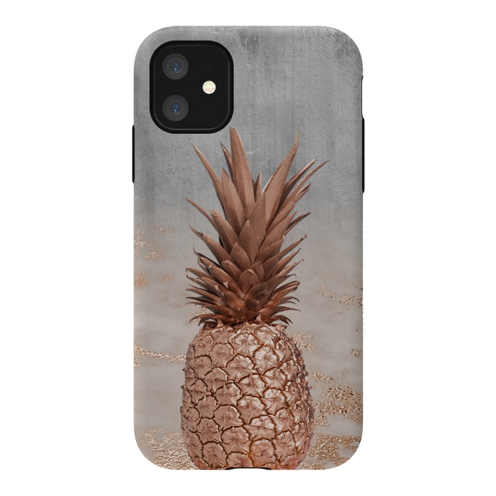 iPhone 11 StrongFit Rose Gold Pineapple and Marble by  Utart